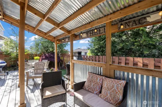 Alternate view of outdoor space, you will enjoy year round use of this covered area, making it an extension of the house