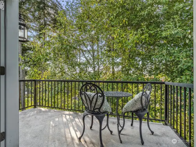 The upper level balcony is the perfect spot to sit and enjoy the outdoors...relax, reflect, rejuvenate!