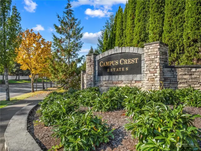 Campus Crest Estates is a beautifully planned community of 63 residential homes in University Place, Washington.