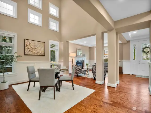 The two front rooms provide a wonderful space to gather with friends.