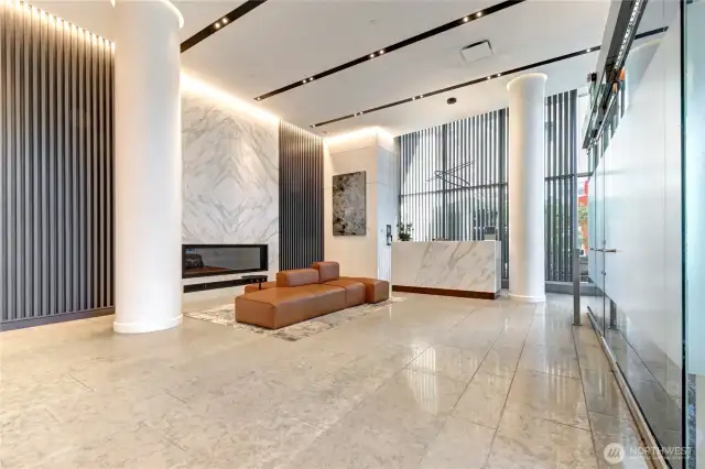 Lobby with 24/7 concierge.