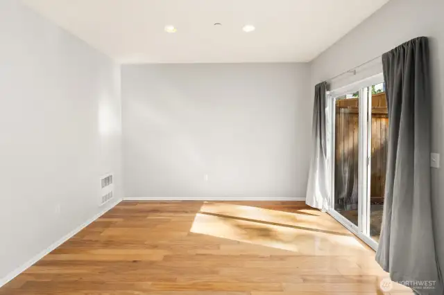 Dining room with sliding door to the patio.