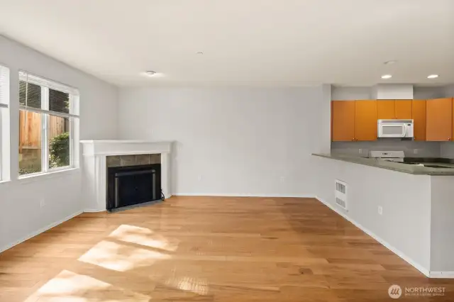 Family room connected to the open kitchen.
