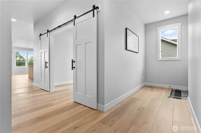 Office and front entry.