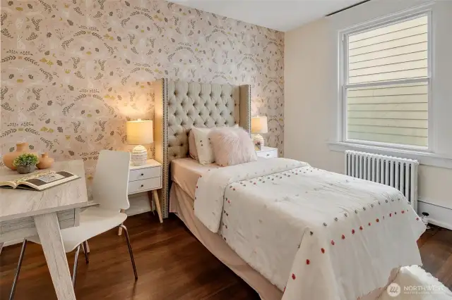 The second bedroom upstairs is quite lovely and a bit whimsical.