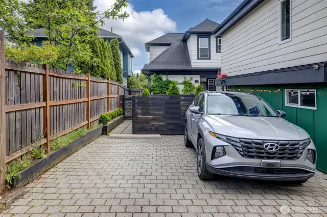 Your designated parking place is right here off the alley.