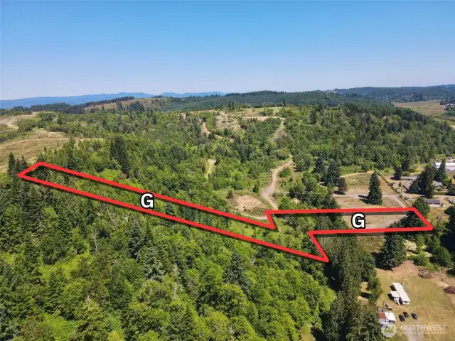 Overhead view with approximate boundaries in red.