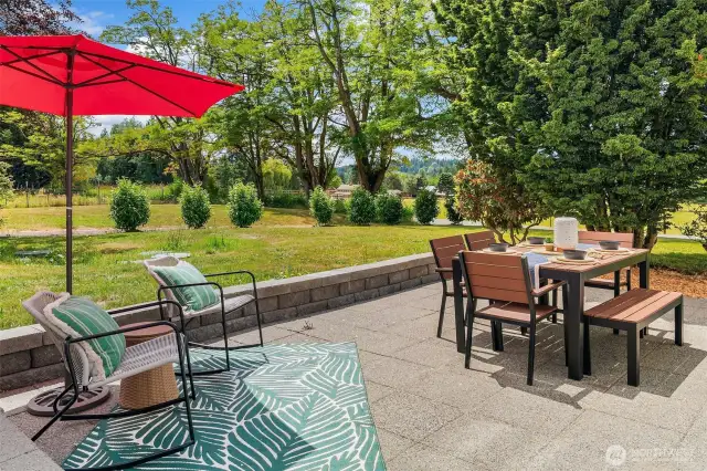Main home stone patio with extra seating