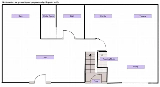 Image not to scale - General layout of the Downstairs floor