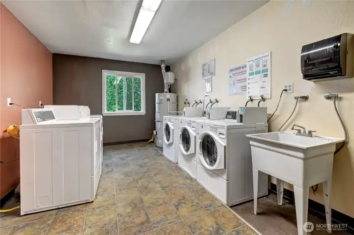 Laundry room at the end of the building