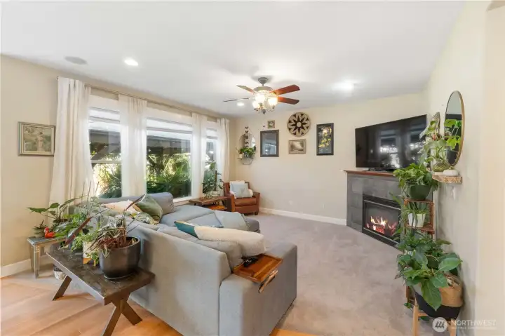Family Room with corner Gas Fireplace!