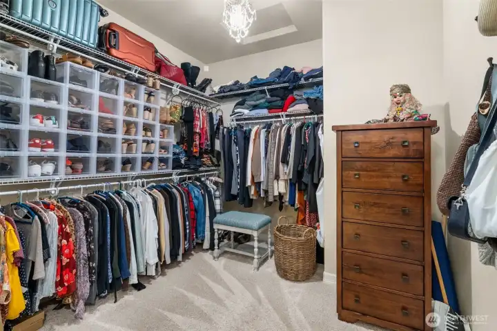 Dual walk-in closets to store everything away.
