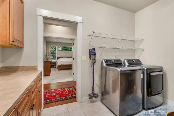 Dedicated laundry room with plumbing for a sink.