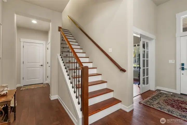 Stairs lead up to the bonus room.