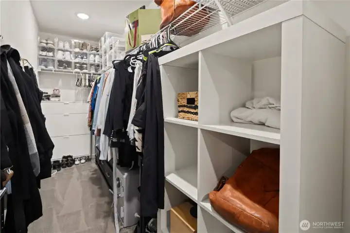 Spacious walk-in closet.
