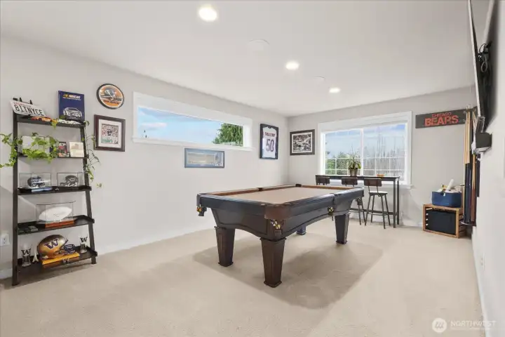 Upstairs, the loft offers a fantastic bonus space you can use as a game room, media room, craft room, office or more.