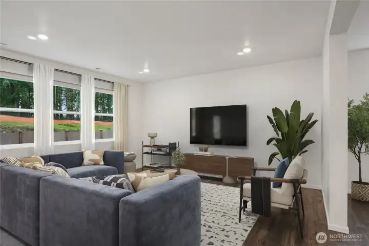 Great room to enjoy relaxing. Photo is representational. Actual home is under construction. Colors, materials, and features may vary. See site agent for details.