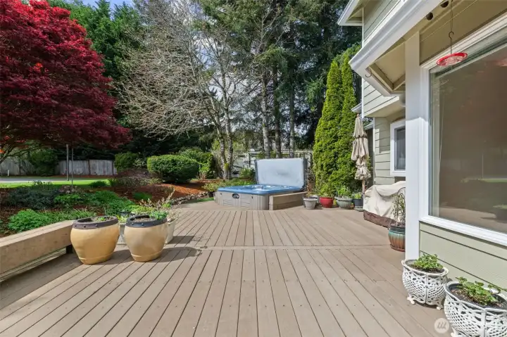 Deck with hot tub