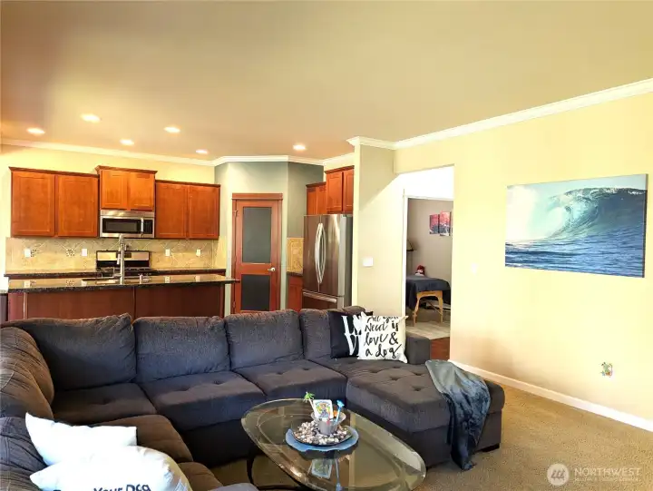 Nice high ceilings. Den/Office off in the distance.