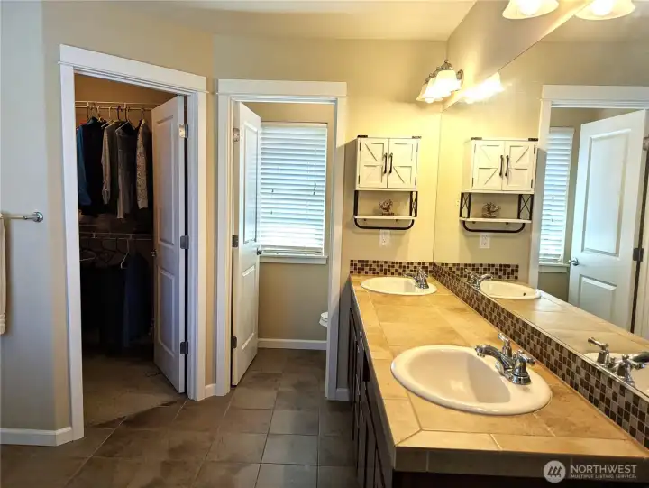 Walk in closet, private toilet area.