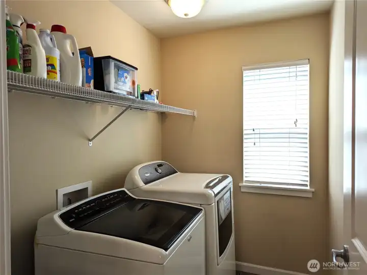 Utility room upstairs. W/D stay