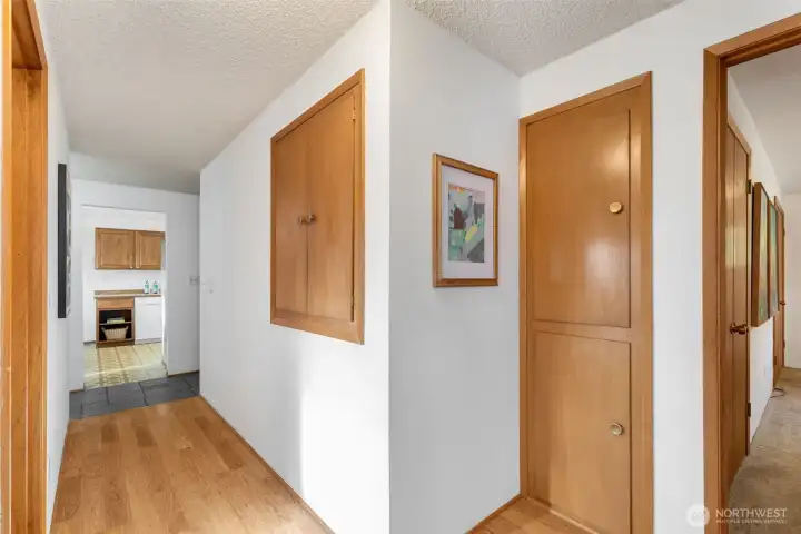 Extra storage closets on main floor hallway.