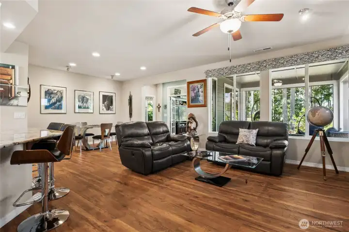 Large windows bring the outdoors in