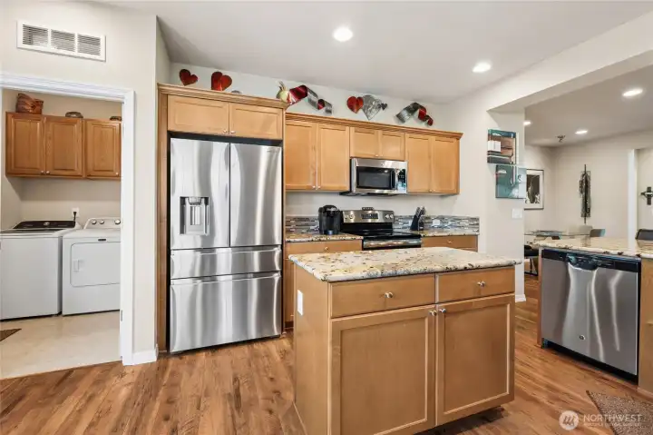 Stainless steel appliances in the kitchen