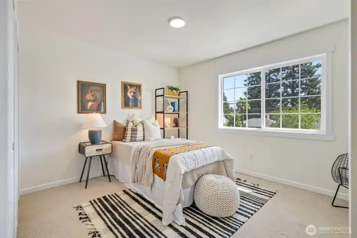 Second bedroom on second floor. Second bedroom on second floor.