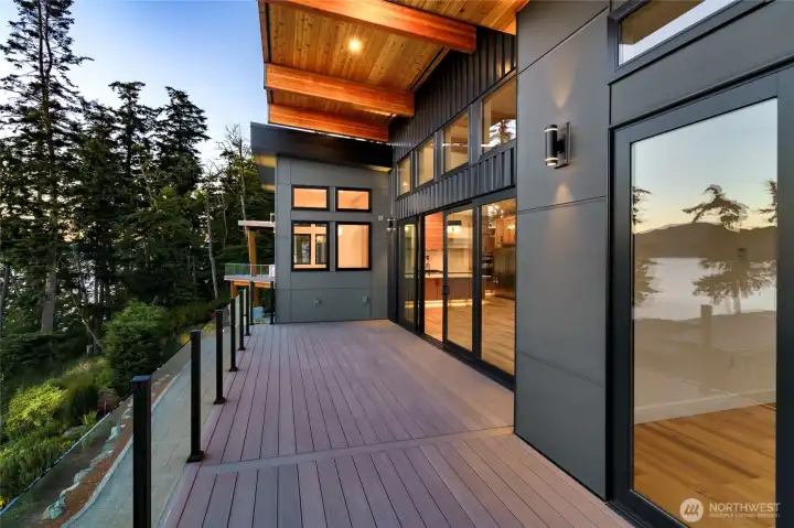 Large deck with gorgeous water views are perfect for entertaining.