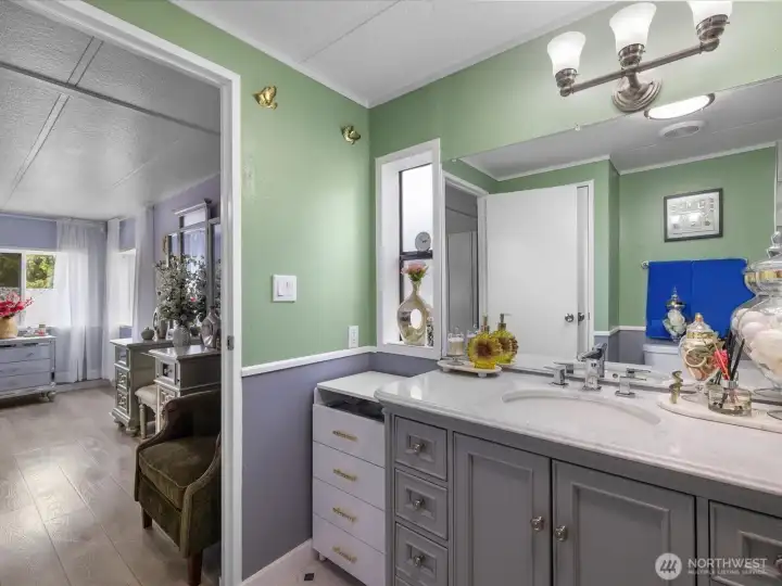 Additional storage closet in primary bathroom