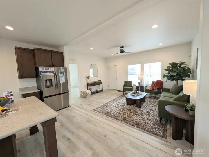 Model Home: Great Room - entry opens to the family room & kitchen.