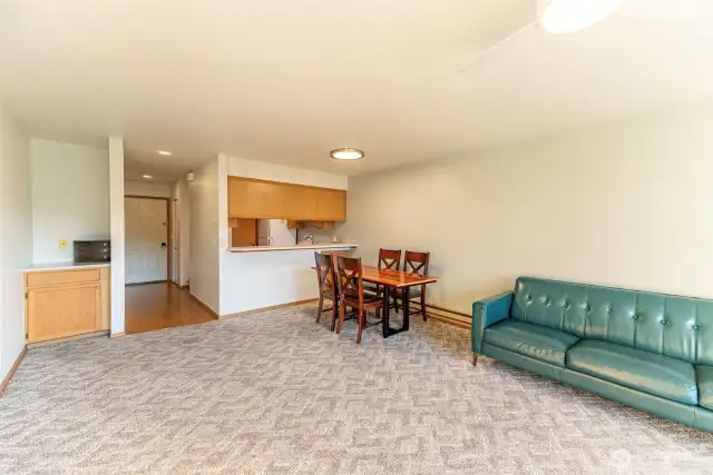 Dining area open to living room