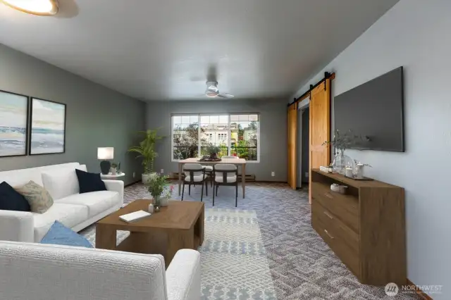 Virtually staged living room