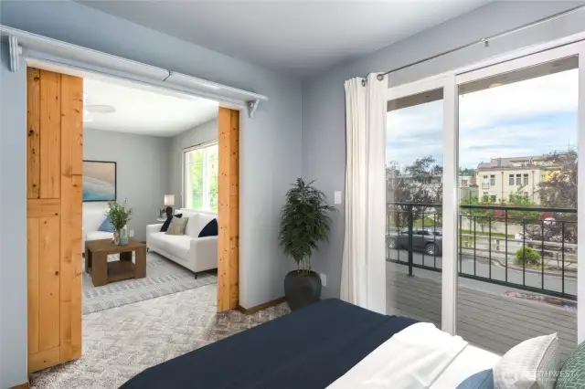 Virtually staged second bedroom