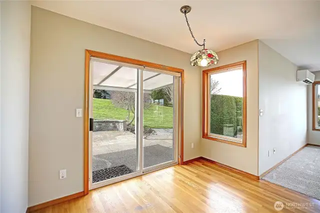 Breakfast nook with covered patio access