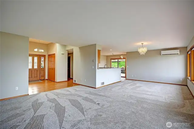Looking back toward kitchen and dining area.