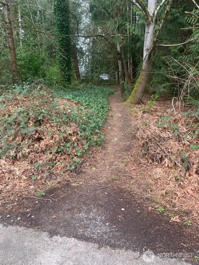 Trail into property. OK to use to peek at the back of the property