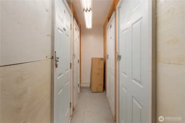 Storage units, basement