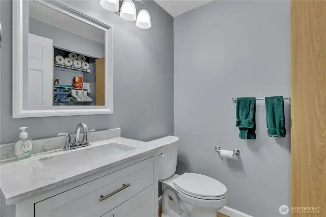 Remodeled 1/2 Bath and LaundryRoom. Yes the washer and dryer stay.