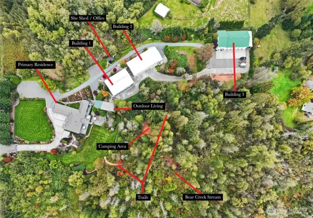 This private estate features over 20,000 square feet of total building space.