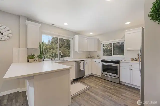 Building #3 DADU Upper:  Fully remodeled also with quality finishes, this home also offers a  separate private access, plus access to the shop.  3 bedrooms, primary with double closets / 1 full bath  Full kitchen with quartz counters  LVP flooring  Full size Laundry room  Separate furnace  Cat5 Wired with WIFI