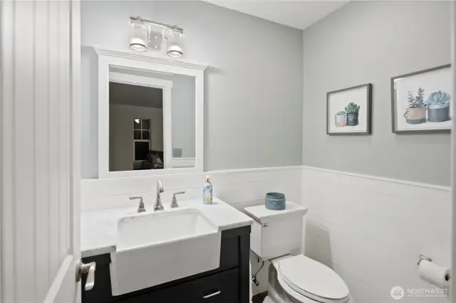 Powder room off the main living/kitchen