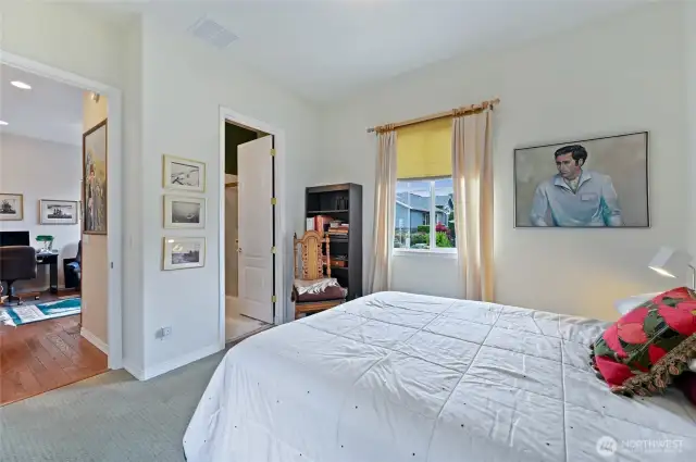 The second bedroom is off the den/office area.