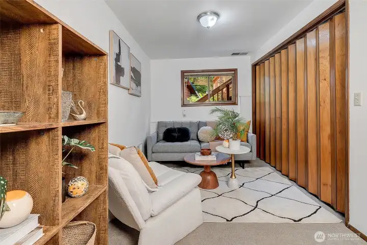 Lower level living room.