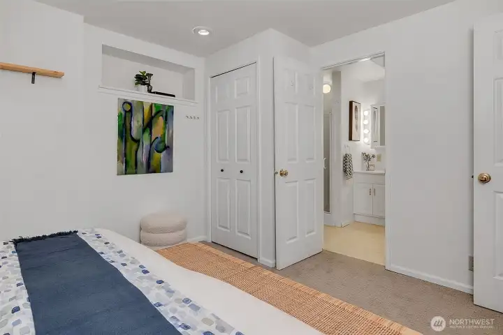 Spacious room fits a king sized bed.