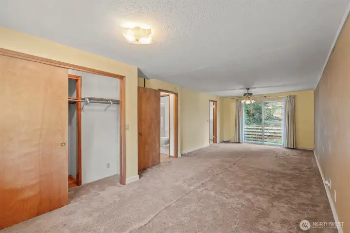 Primary suite with slider to go onto large deck