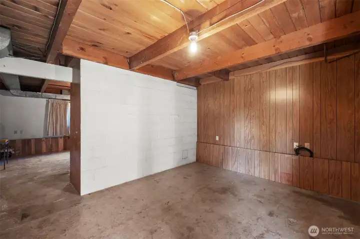 backside of basement living space