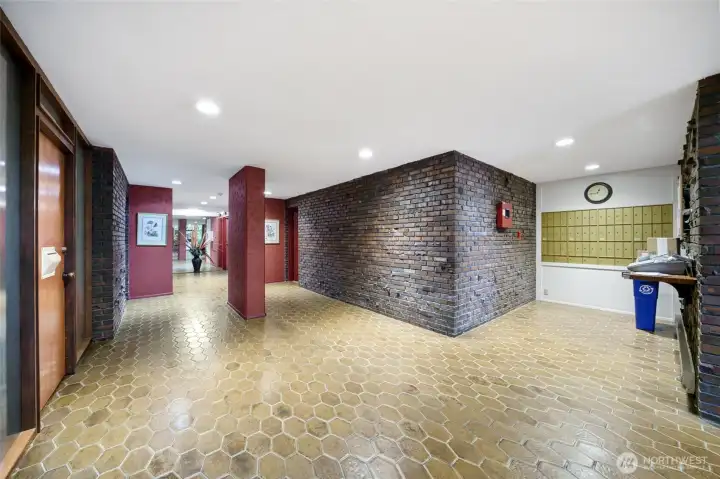 Mailroom conveniently located off the lobby, with elevators for easy access to your home.