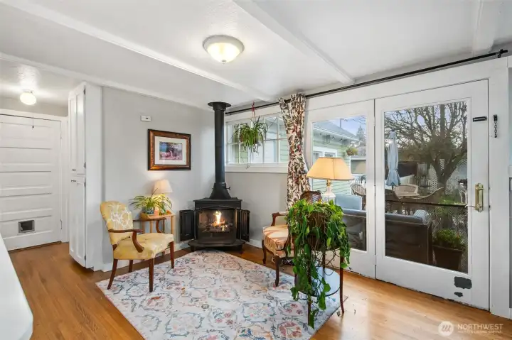 door to the left leads to the garage & finished basement